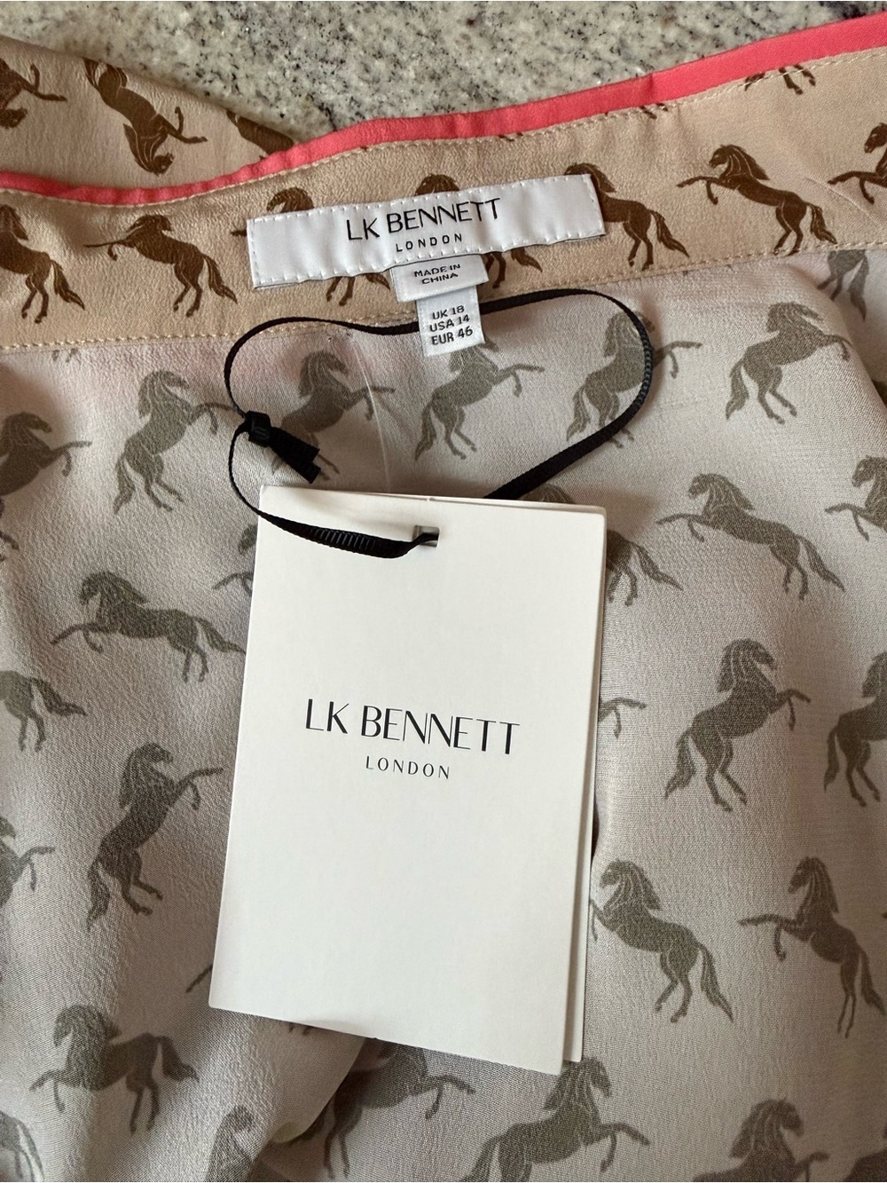 Sonya Horse Print Silk Shirt from LK Bennett - Picture 11 of 14